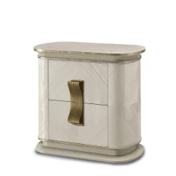 White and Gold Bedside Table