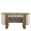 White and Gold Vanity Desk