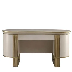 White and Gold Vanity Desk