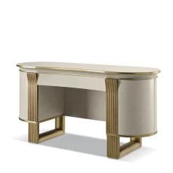 White and Gold Vanity Desk