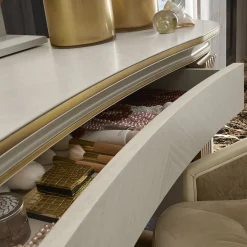 White and Gold Vanity Desk