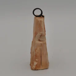 White and Red Clay Sculpture with Metal Insert