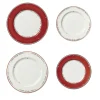 White and Red Strip Dining Set