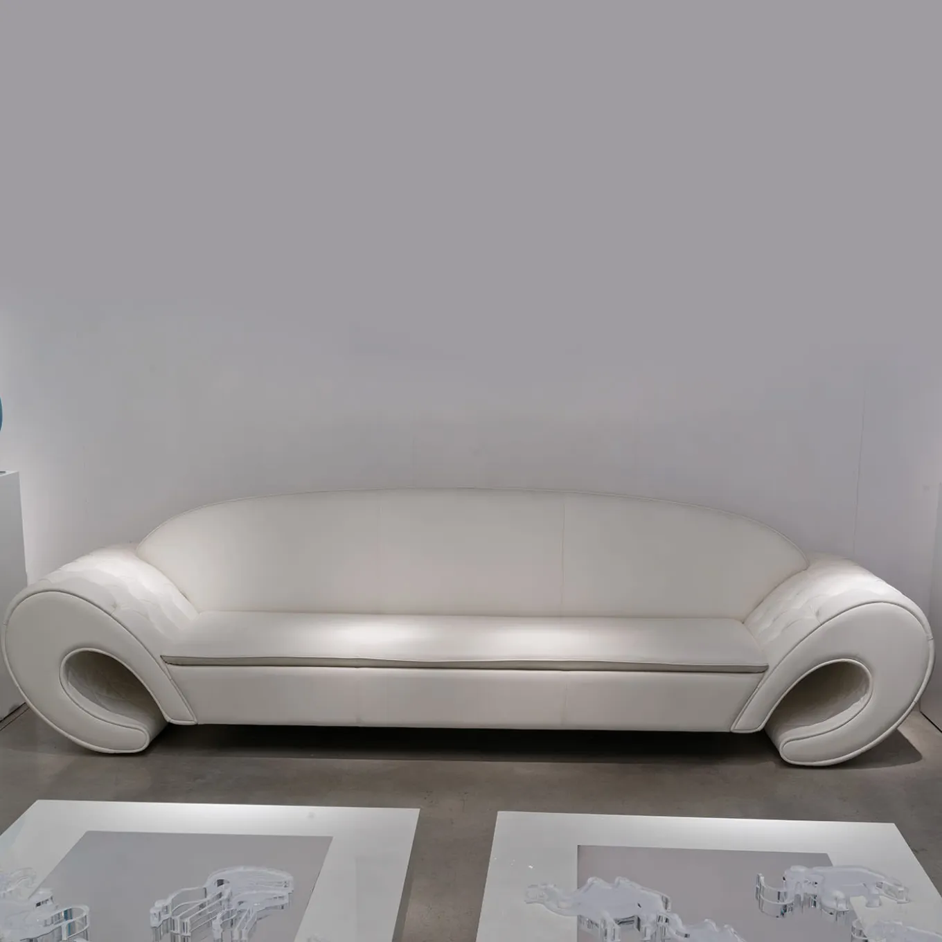 White Capitonné Sofa