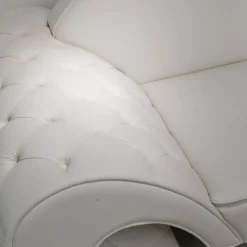 White Capitonné Sofa