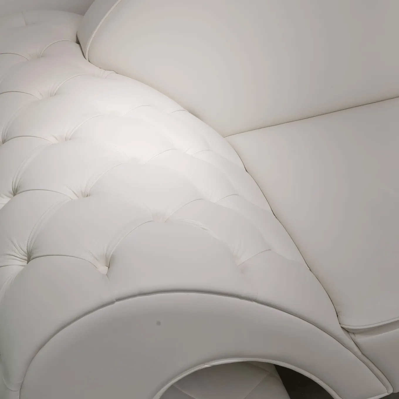 White Capitonné Sofa