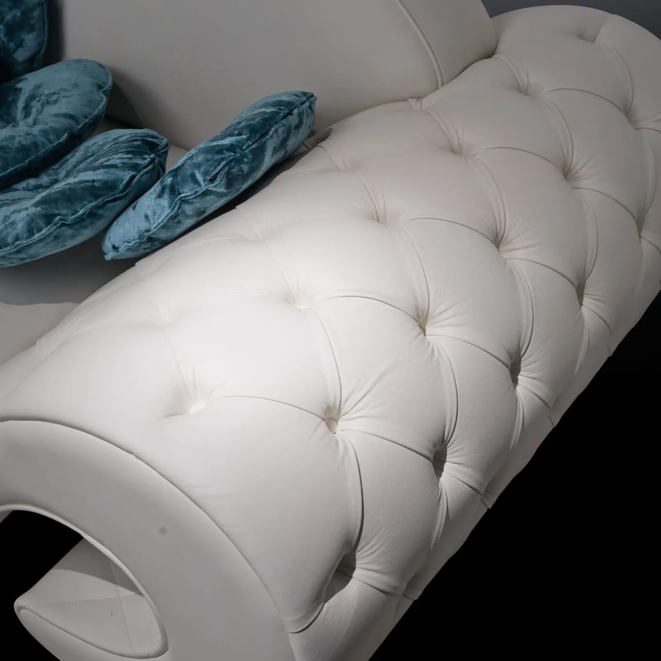 White Capitonné Sofa