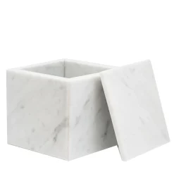 White Carrara Marble Cubic Box with Lid