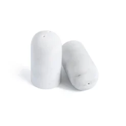 White Carrara Marble Salt and Pepper Shakers