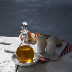 White Carrara Marble Salt and Pepper Shakers