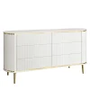 White Chest of Drawers with Gilded Metal Accents