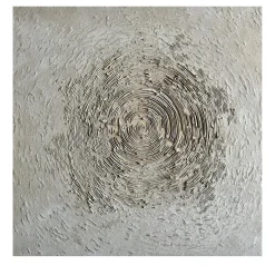 White Circles Textured Resin Painting