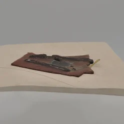 White Clay Decorative Plate with Red Decoration