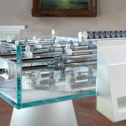 White Foosball Table Ghost by Basaglia + Rota Nodari