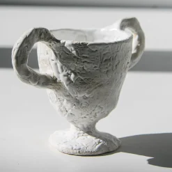 White Footed Cup with Handles