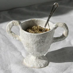 White Footed Cup with Handles