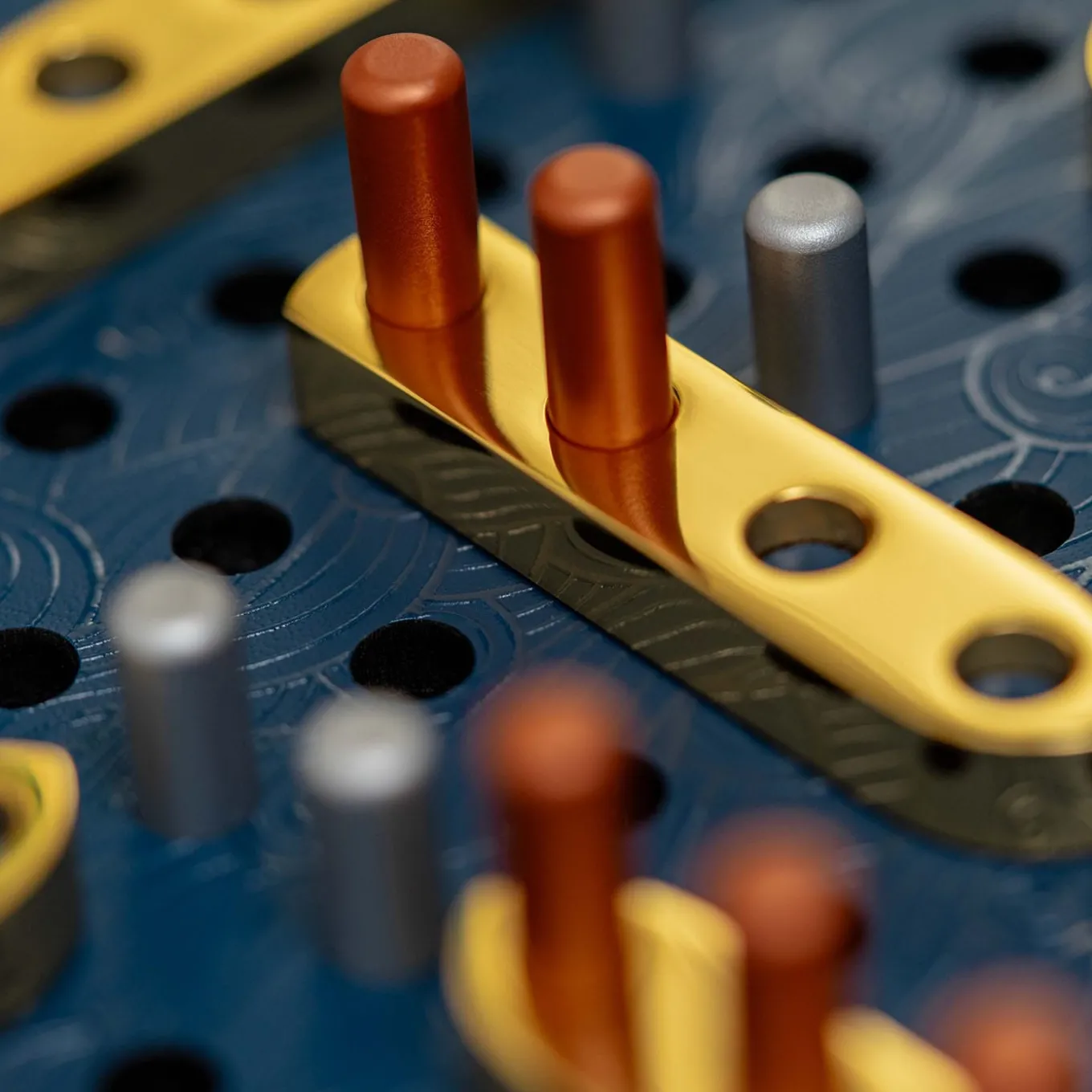 White Leather Box With Brass Finish Battleship Game Set