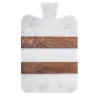 White Marble and Wood Thick Cutting Board