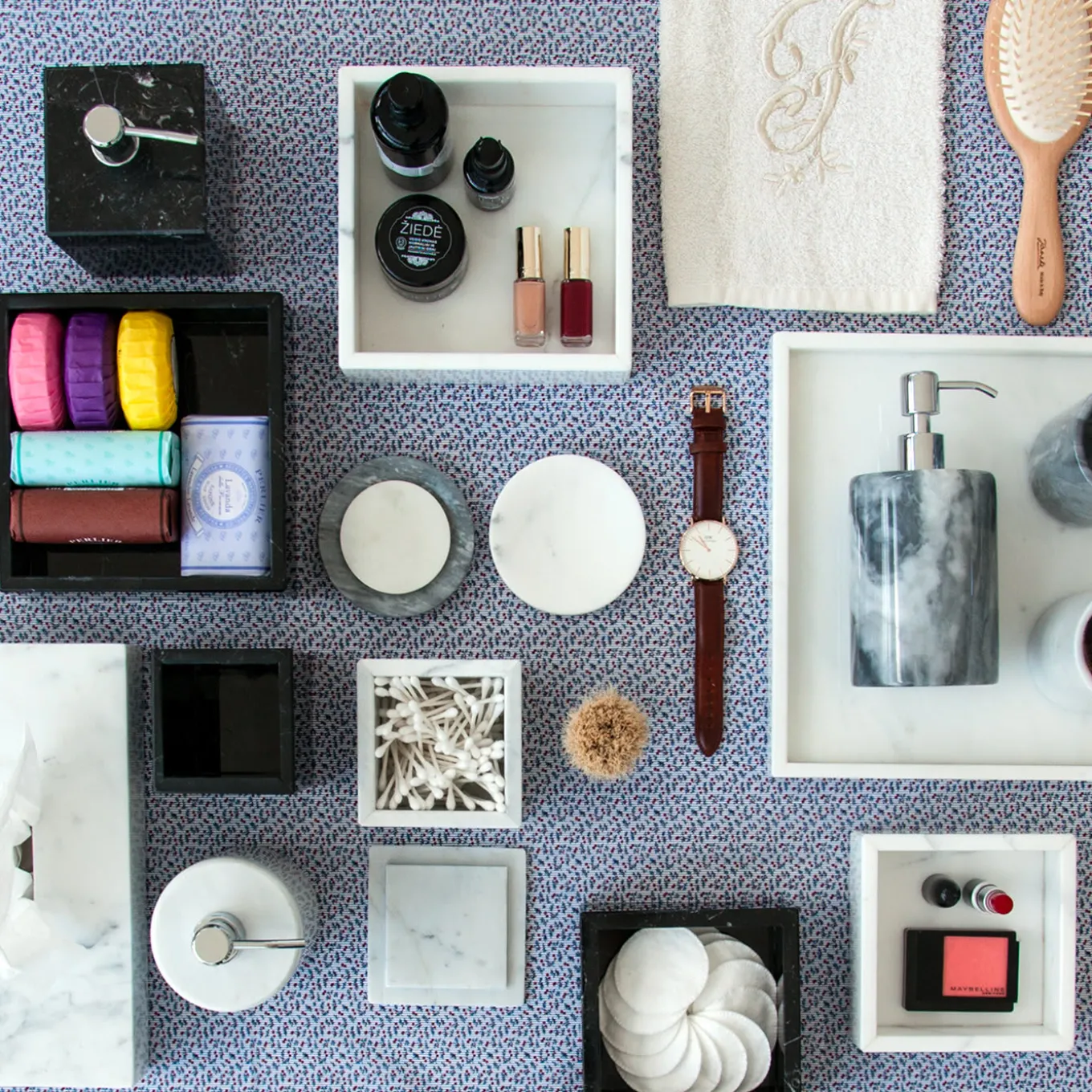 White Marble 4-Piece Bathroom Set