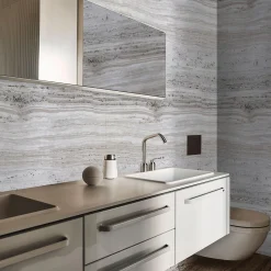 White Marble Stone Effect Trendy Wallpaper