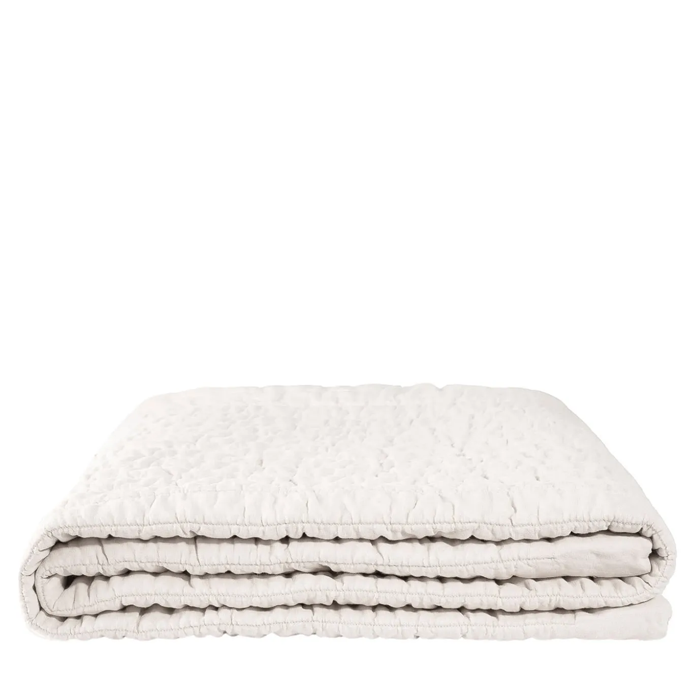 White New Wavy Linen Blanket