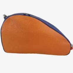 White, Orange & Blue Leather Paddle & Pickleball Bag