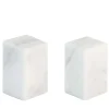 White Satin Marble Rectangular Salt and Pepper
