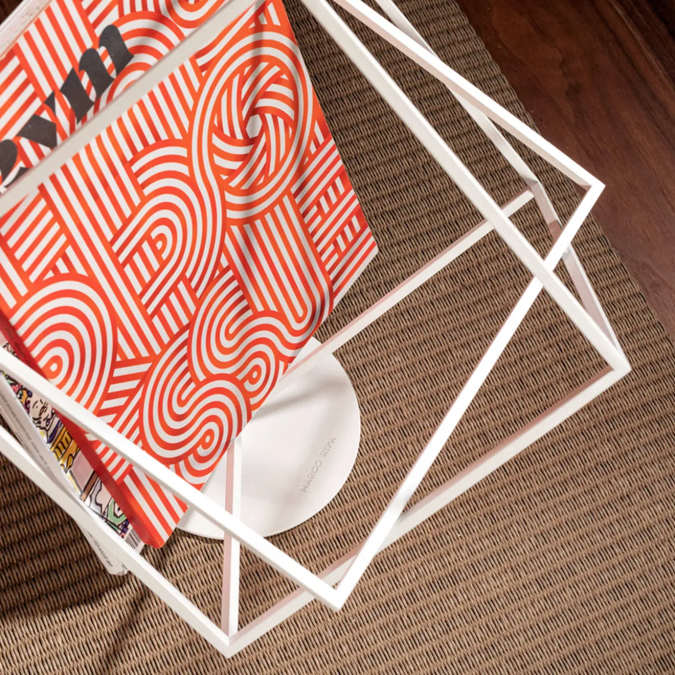 Who’s Next White Iron Magazine Rack