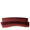 Wild Back Curved Red Wine Sofa by Lorenza Bozzoli