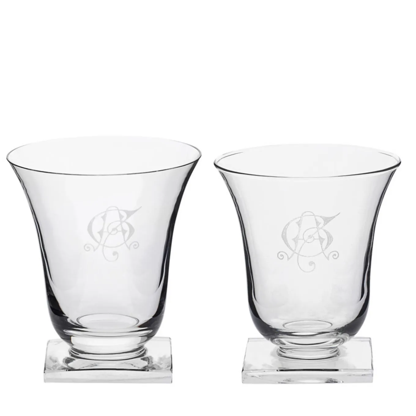 Wine and Water Deco Crystal Goblets