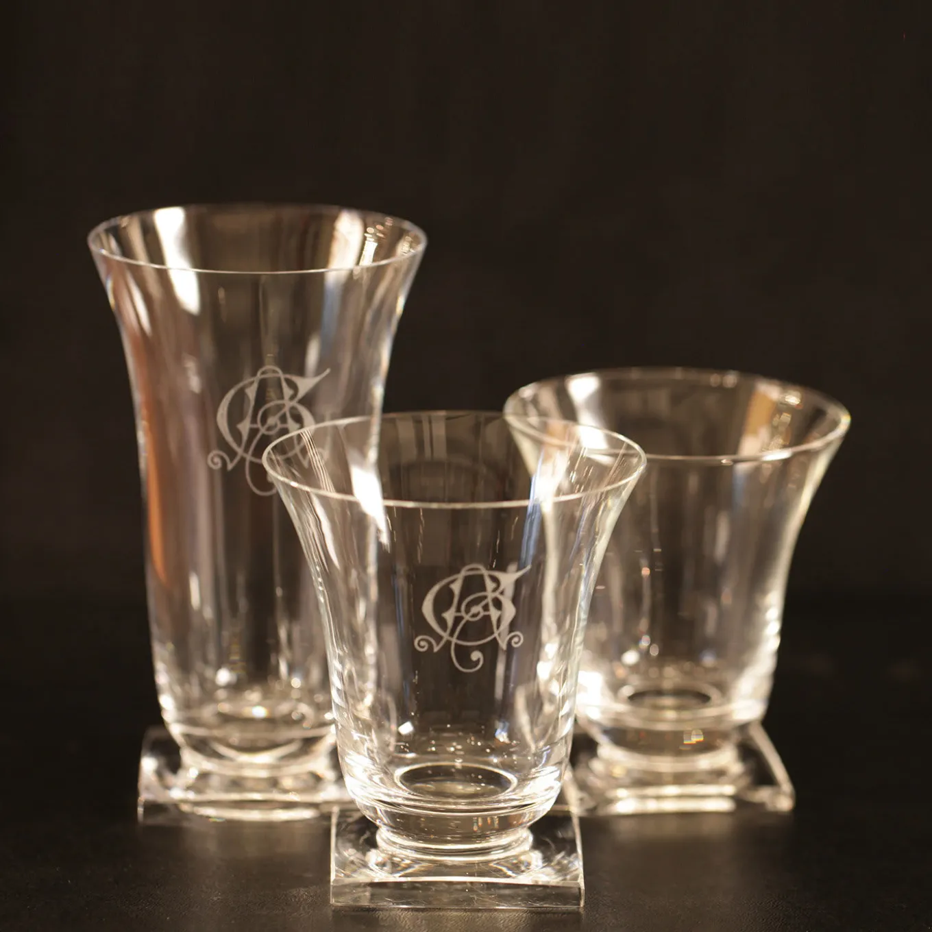 Wine and Water Deco Crystal Goblets