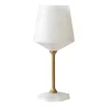 Wine Glass in white Carrara marble and brass