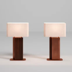 Wood and Metal Table Lamp