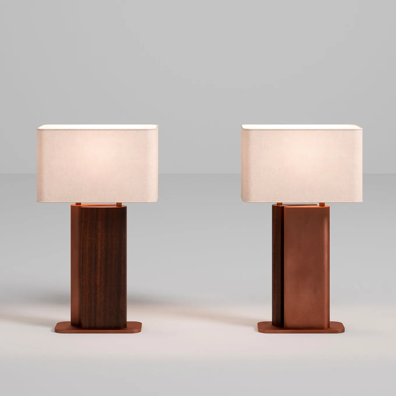 Wood and Metal Table Lamp
