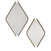 Wood Eye Bis Pair of Mirrors with Solid Walnut Wood Frame