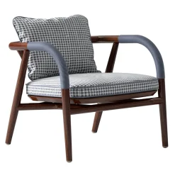 Wood Lounge Chair With Metal Details