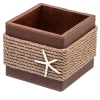 Wooden Box with Beige Eco-Leather and Rope Inserts