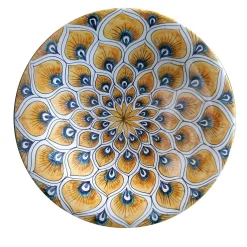 Yellow Peacock Feather ⌀ 25 cm Decorative Plate