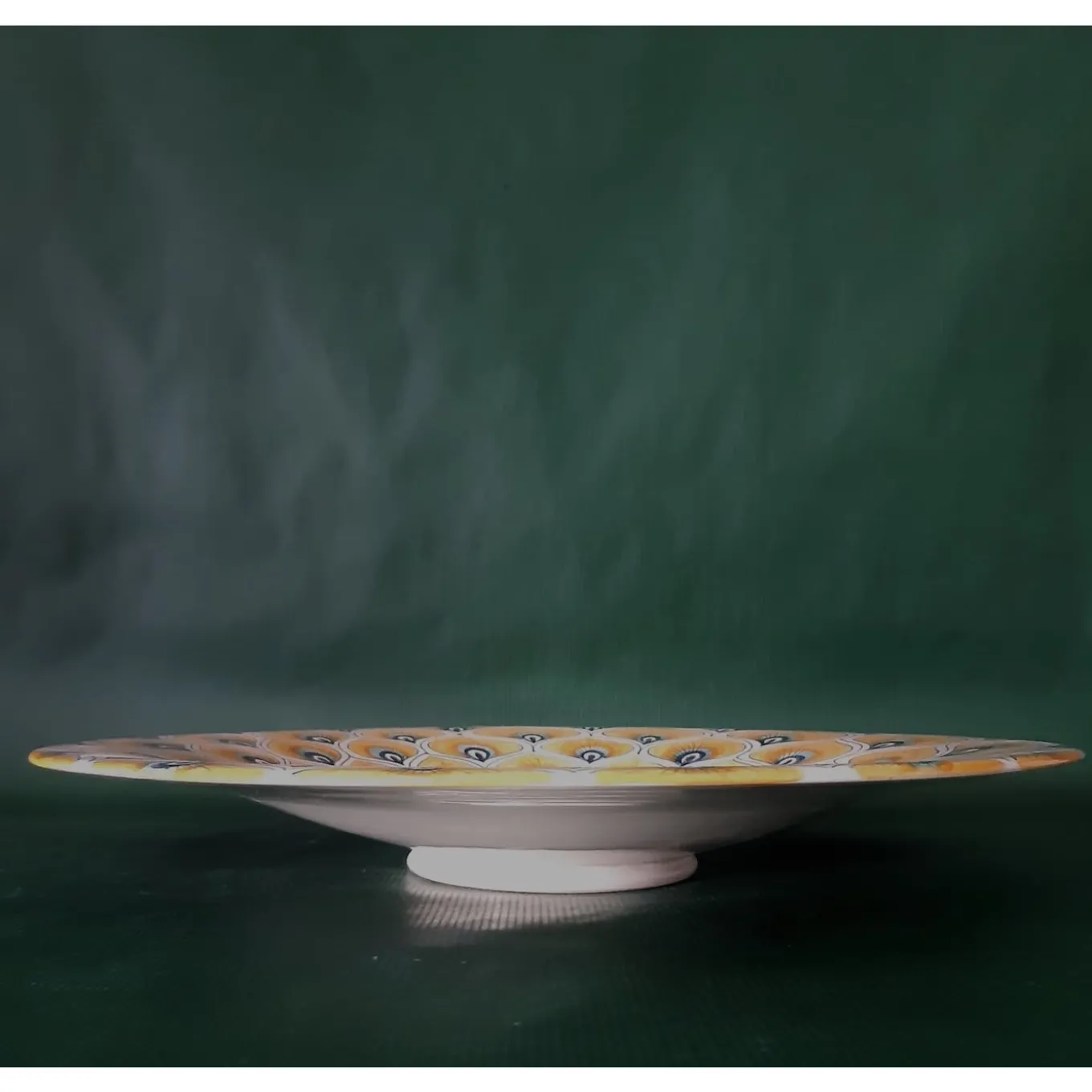 Yellow Peacock Feather ⌀ 30 cm Decorative Plate