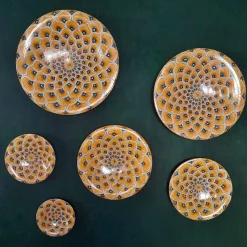 Yellow Peacock Feather ⌀ 35 cm Decorative Plate