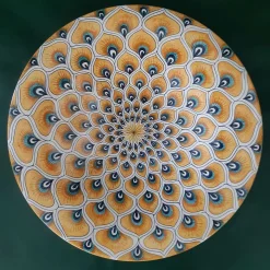 Yellow Peacock Feather ⌀ 35 cm Decorative Plate