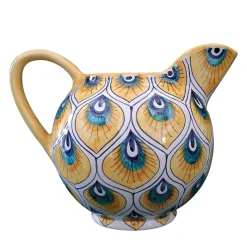 Yellow Peacock Feather Wine Carafe