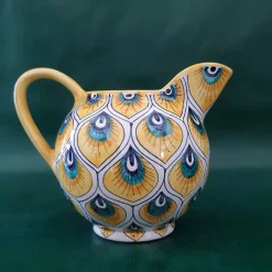 Yellow Peacock Feather Wine Carafe