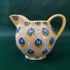 Yellow Peacock Feather Wine Carafe