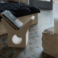 Yo Lecce Limestone Magazine Rack by Marco Guazzini