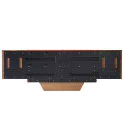 York Soft Black Leather & Canaletto Walnut Double Bed