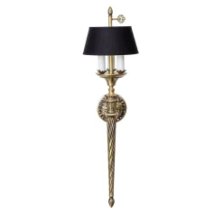 Yvette 3-Light Black & Brass Wall Lamp