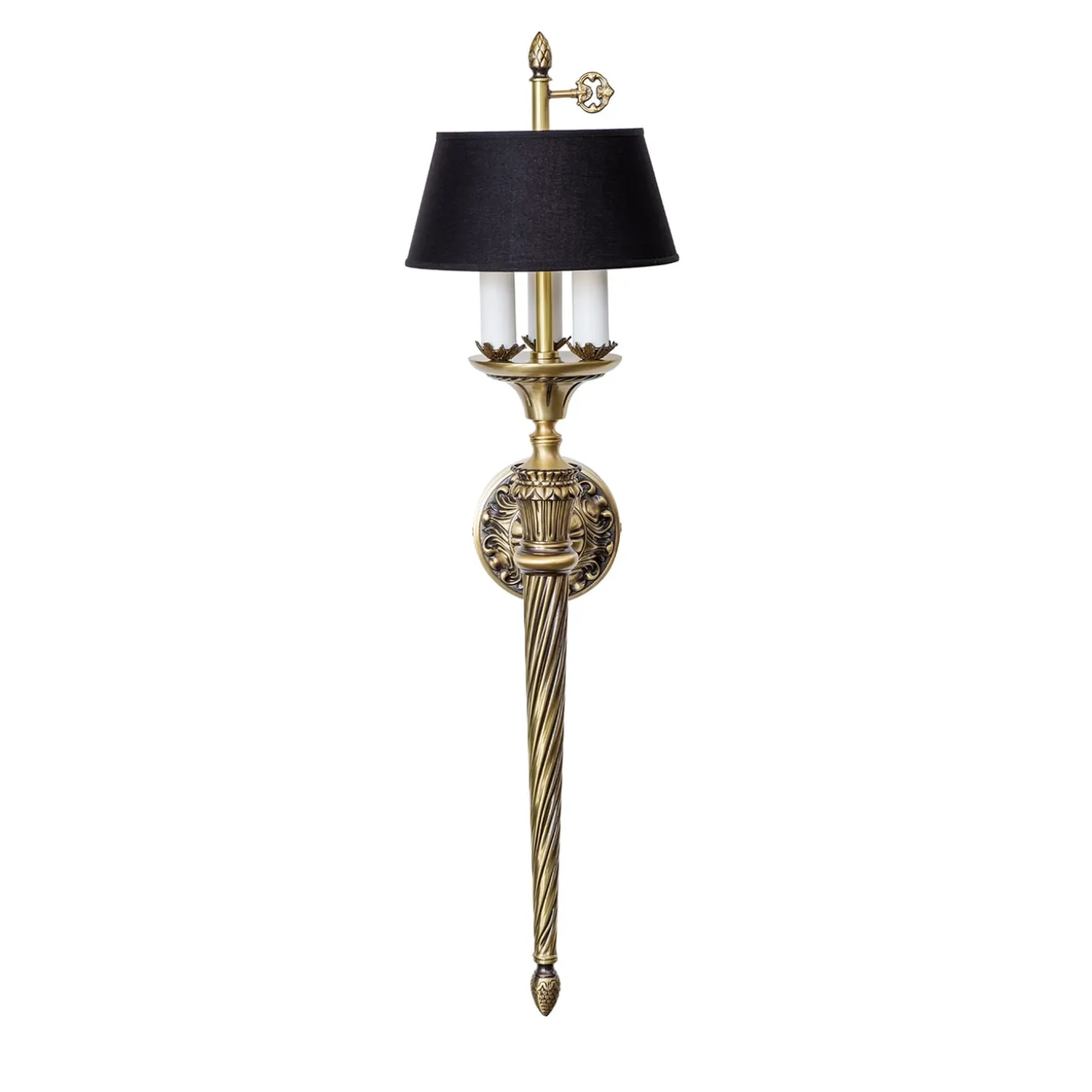 Yvette 3-Light Black & Brass Wall Lamp