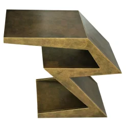 Zago Burnished Bronze Wood Side Table