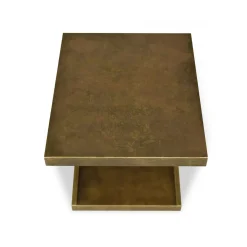 Zago Burnished Bronze Wood Side Table